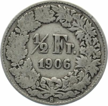 1/2 Franken 1906 B